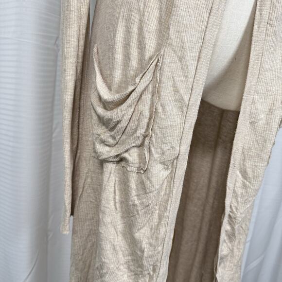 Joah Brown Soleil Open Front Cardigan Women's One Size Beige Comfort Soft Layers - Picture 3 of 12